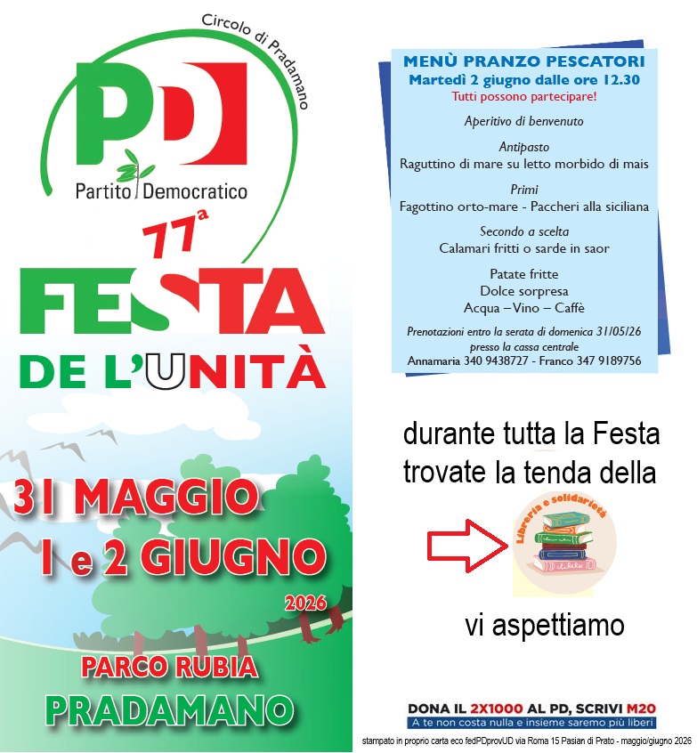 Pranzo dei pescatori alla 77^ Festa de l'Unità a Pradamano